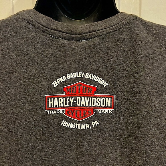 HARLEY-DAVIDSON 🏍️ GRAY COTTON SHORT SLEEVE JOHNSTOWN, PA T-SHIRT Women’s XXL - Picture 4 of 6